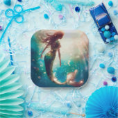 人魚をテーマにしたパーティーのカスタムペーパープレート ペーパープレート (パーティー)