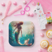 人魚をテーマにしたパーティーのカスタムペーパープレート ペーパープレート (パーティー)