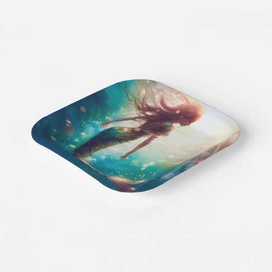 人魚をテーマにしたパーティーのカスタムペーパープレート ペーパープレート (傾斜あり)