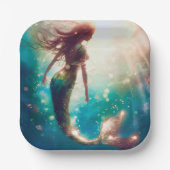 人魚をテーマにしたパーティーのカスタムペーパープレート ペーパープレート (正面)