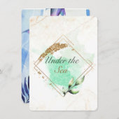 人魚をテーマにしたブライダルシャワーの招待状 招待状 (正面/裏面)