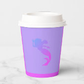 人魚をテーマにした紙カップ蓋付き 紙コップ (裏面)