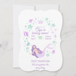 人魚をテーマにした誕生日の招待状