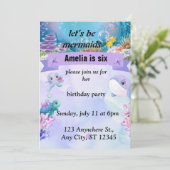 人魚をテーマにした誕生日パーティー招カスタム待 招待状 (スタンド正面)