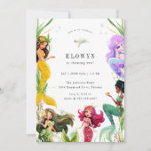 人魚をテーマにした誕生日パーティー 招待状 (正面)