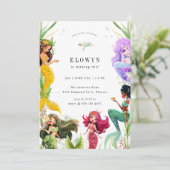 人魚をテーマにした誕生日パーティー 招待状 (スタンド正面)