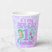 人魚をテーマにした誕生日 紙コップ (左)