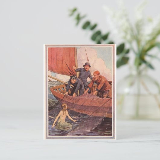 人魚を捕まえた！ヴィンテージ ポストカード (スタンド正面)