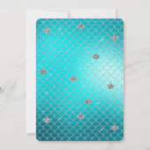 人魚アクア ティール ゴールド シルバー スパークル グリッター 招待状 (裏面)