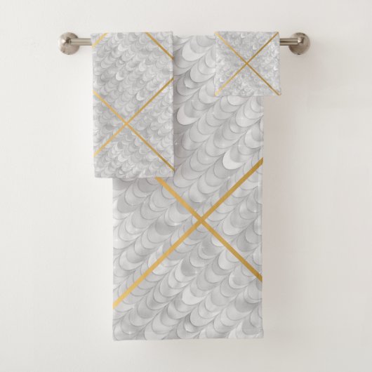 人魚インスパイア黒白デザインバスタオル バスタオルセット (インサイチュ)