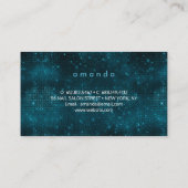 人魚エレガント虹色フェイクグリッターモノグラム 名刺 (裏面)