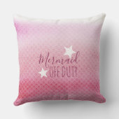 人魚オフデューティピンク水彩装飾用クッション クッション (裏面)