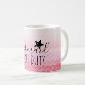 人魚オフデューティピンク水色コーヒーマグ コーヒーマグカップ (正面右)