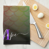 人魚カラフル キッチンタオル (四つ折り)