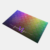 人魚カラフル ドアマット (アングル)