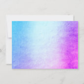 人魚グラデーション |ブルーピンクパープルテールシャワー 招待状 (裏面)