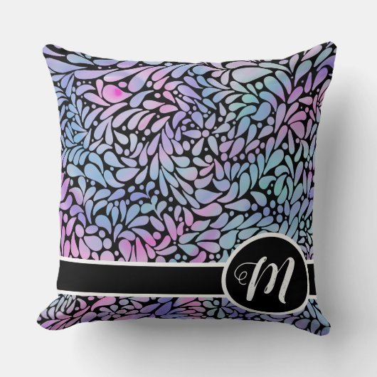 人魚コンテンポラリー色花びら クッション (正面)