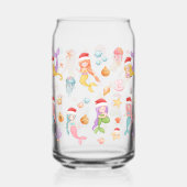 人魚サンタパターン ガラス缶 (左)