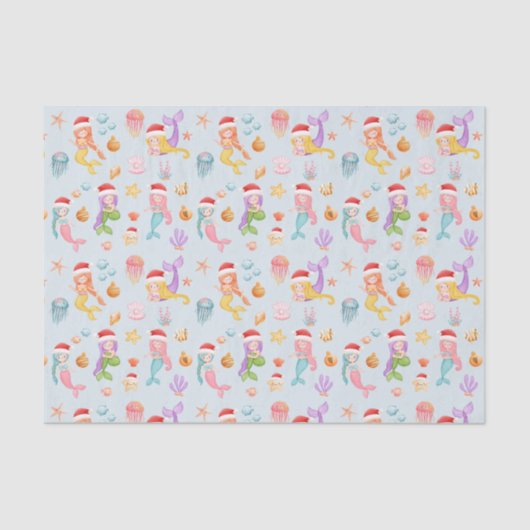 人魚サンタ模様クリスマス 薄葉紙 (正面)