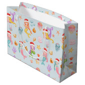 人魚サンタ・クリスマスパターン ラージペーパーバッグ (裏面アングル)