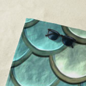 人魚スケールで愛らしい人魚パーソナライズされた- ビーチタオル (インサイチュ)