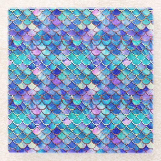 人魚ステンドグラス ガラスコースター (正面)