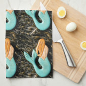 人魚タオル キッチンタオル (四つ折り)