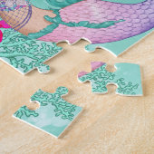 人魚ダークグリーンかわいいヒトデ ジグソーパズル (側面)