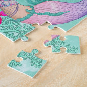 人魚ダークグリーンヒトデ ジグソーパズル (側面)