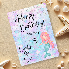 人魚ハッピーバースデーカード カード