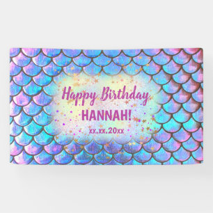人魚パターンハッピーバースデー 横断幕