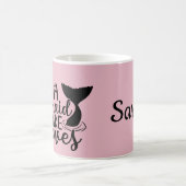人魚パーソナライズされたで波をピンクにする コーヒーマグカップ (中央)