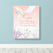 人魚パーソナライズされたになれ キャンバスプリント (インサイチュ (ウッドフロア))