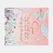 人魚パーソナライズされたになれ フリースブランケット (正面(横))