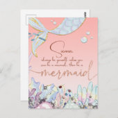 人魚パーソナライズされたになれ ポストカード (正面/裏面)