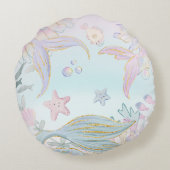 人魚パーソナライズされたになれ ラウンドクッション (裏面)