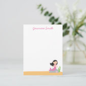 人魚パーソナライズされた文具 |黒いヘアピンク 招待状 (スタンド正面)