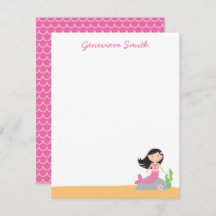 人魚パーソナライズされた文具 |黒いヘアピンク