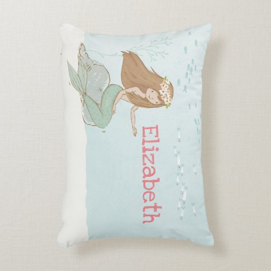 人魚パーソナライズされた枕 アクセントクッション (正面(垂直))