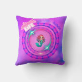 人魚パーソナライズされた生き物，前子供と大人 クッション (裏面)