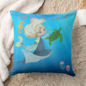 人魚パーソナライズされた クッション (ブランケット)