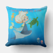 人魚パーソナライズされた クッション (正面)