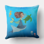 人魚パーソナライズされた クッション (裏面)