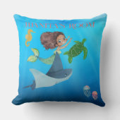 人魚パーソナライズされた クッション (正面)