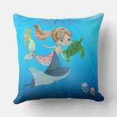 人魚パーソナライズされた クッション (裏面)