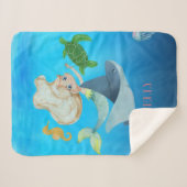 人魚パーソナライズされた シェルパブランケット (正面(横))