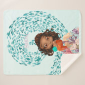 人魚パーソナライズされた シェルパブランケット (正面(横))