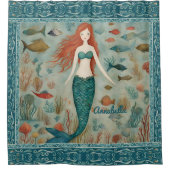 人魚パーソナライズされた シャワーカーテン (正面)