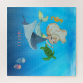 人魚パーソナライズされた ジグソーパズル (横)