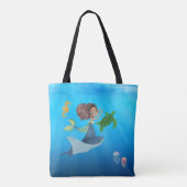 人魚パーソナライズされた トートバッグ (裏面)